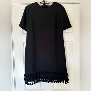 ZARA Woman Black Short Sleeve Tassel Dress